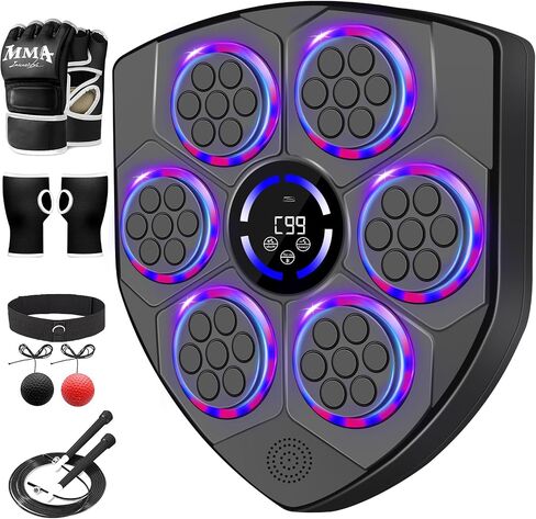 Music Boxing Machine,Smart Boxing Machine for Adults with Boxing Gloves,9 Modes & 9 Speeds Wall Mounted Music Punching Machine for Home Gym Office Workout in Saudi Arabia