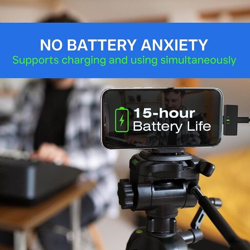 Wireless Lavalier Microphone Noise Cancelling for Android iPhone 15H Battery Life with Charging Case Lapel Micphone Wireless for Video Recording Podcast in Saudi Arabia