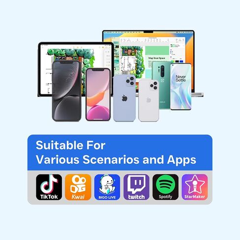 Wireless Lavalier Microphone Noise Cancelling for Android iPhone 15H Battery Life with Charging Case Lapel Micphone Wireless for Video Recording Podcast in Saudi Arabia