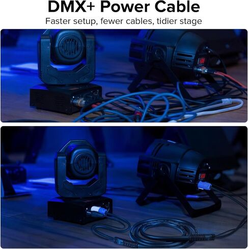 SMALL-EYE 5 Pin DMX Combo Cable 10 ft - 4-Core DMX وكابل وصلة التحكم في الطاقة، 5-Pin DMX ذكر إلى أنثى + قابس طاقة لإضاءة المسرح (10 بوصات) in Kuwait