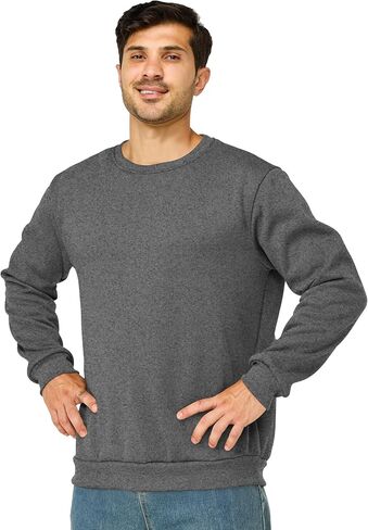 Mens Crewneck Sweatshirts Casual Fleece Pullover Sweatshirt Long Sleeve Basic Sweat Shirts in Saudi Arabia