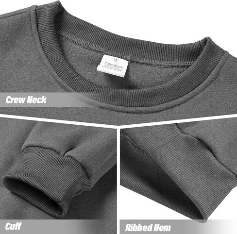 Mens Crewneck Sweatshirts Casual Fleece Pullover Sweatshirt Long Sleeve Basic Sweat Shirts in Saudi Arabia