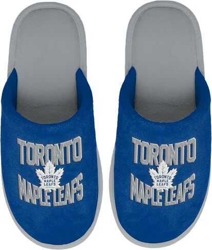 FOCO NHL Men's Official Primary Logo Wordmark Embroidered Stacked Team Logo Scuff Slide Slippers in Saudi Arabia