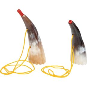 Milisten Viking Blow Horn Toy 2-Pack with Ox Horn Design and Lanyard Clear Sound Noise Maker for Viking Party and Birthday Favors Portable Wooden Wind Instrument in Kuwait