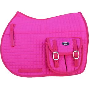 CHALLENGER Horse English Quilted All-Purpose Saddle Pad Hot Pink w/Pockets 72123 in Kuwait