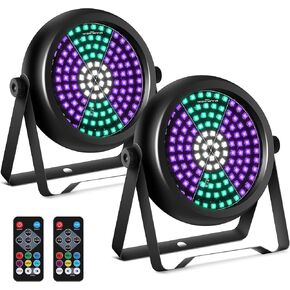 ضوء ستروب للحفلات، 30 وات 126 مصباح LED RGB+W+UV 5IN1 أضواء ستروب للحفلات DJ Par يمكن أن تضيء مع جهاز التحكم عن بعد في الصوت المنشط والتحكم في السرعة DJ Uplights لحفلات أعياد الميلاد ومهرجان الهالوين in Kuwait