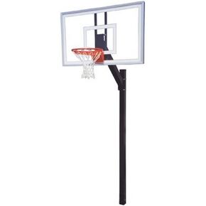 First Team Legacy Nitro Steel-Glass In Ground Fixed Height Basketball System44; Black in Saudi Arabia