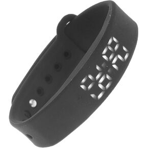Wristband Bracelet with Pedometer Sleep Vibration Alarm Black Accurate Step Counting Real Temperature Display for Fitness Tracking in Kuwait