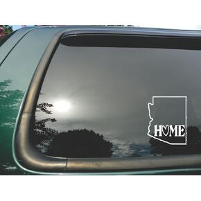 Arizona State- Home (D)- Die Cut White Vinyl Window Decal/sticker for Car/Truck/Laptop 4.5"x5.5" in Saudi Arabia