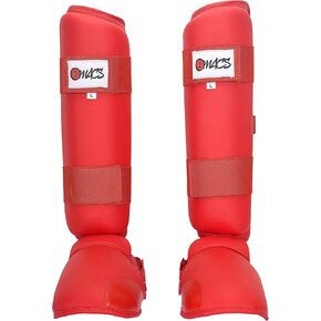 MACS Martial arts Karate hook and loop strap shin guards instep sparring protective kick pads for kids and adults in Kuwait