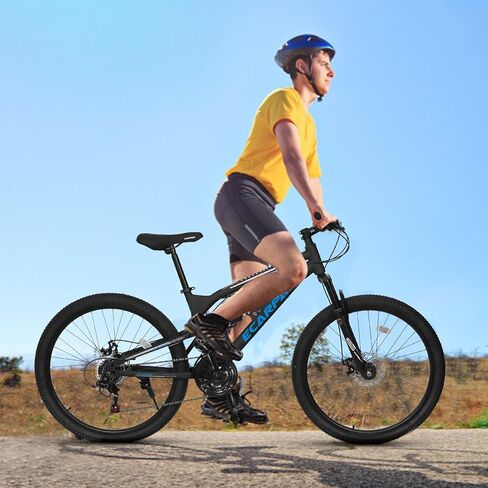 24/26/27.5 Inch Mountain Bike, Dual Full Suspension 21 Speed Womens Mens Mountain Bikes, Commuter Bike with Carbon Steel Frame and Dual Disc Brakes in Saudi Arabia