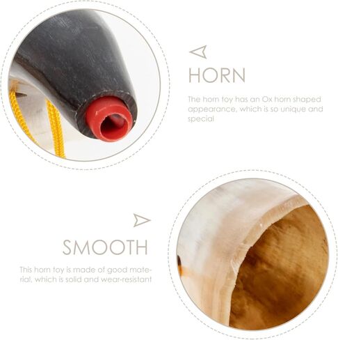 Milisten Viking Blow Horn Toy 2-Pack with Ox Horn Design and Lanyard Clear Sound Noise Maker for Viking Party and Birthday Favors Portable Wooden Wind Instrument in Kuwait
