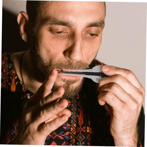Yardwe Odor String Piano Jaw Harp Portable Metal Mouth Harp Musical Instrument for Beginners Ethnic Sound Silver 4.88X1.57 Inch in Saudi Arabia
