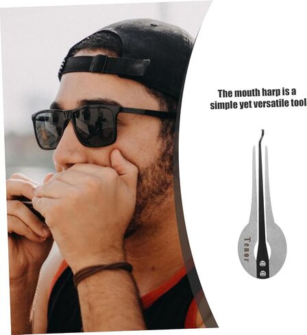 Yardwe Odor String Piano Jaw Harp Portable Metal Mouth Harp Musical Instrument for Beginners Ethnic Sound Silver 4.88X1.57 Inch in Saudi Arabia