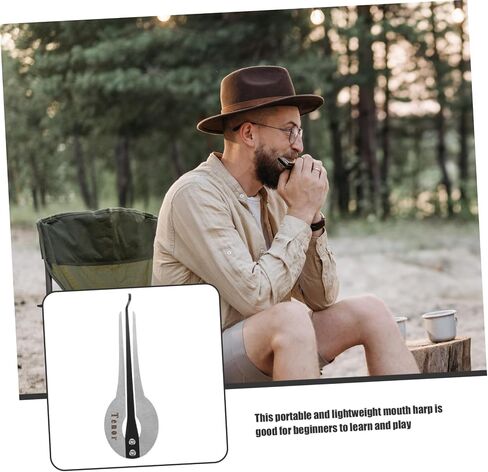 Yardwe Odor String Piano Jaw Harp Portable Metal Mouth Harp Musical Instrument for Beginners Ethnic Sound Silver 4.88X1.57 Inch in Saudi Arabia