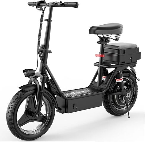 Electric Scooter for Adults, 1000W Peak Motor, Up to 25 MPH 30 Miles, Electric Scooter with Seat, Multiple Suspension, Bright Lights, Provides Comfortable and Safe Ride, 14" E Scooter for Commuting in Kuwait