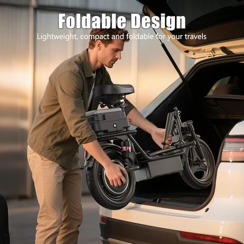 Electric Scooter for Adults, 1000W Peak Motor, Up to 25 MPH 30 Miles, Electric Scooter with Seat, Multiple Suspension, Bright Lights, Provides Comfortable and Safe Ride, 14" E Scooter for Commuting in Kuwait