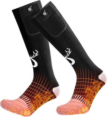 SNOW DEER Upgraded Rechargeable Electric Heated Socks,7.4V 2200mAh Battery Powered Cold Weather Heat Socks for Men Women,Outdoor Riding Camping Hiking Motorcycle Skiing Warm Winter Socks in Kuwait