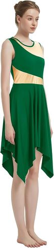 Women's Praise Dance Dress Asymmetrical Overlays Liturgical Worship Dress Irregular Hem Lyrical Dancewear in Saudi Arabia
