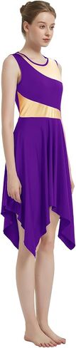 Women's Praise Dance Dress Asymmetrical Overlays Liturgical Worship Dress Irregular Hem Lyrical Dancewear in Saudi Arabia