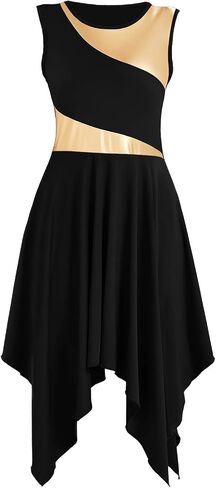 Women's Praise Dance Dress Asymmetrical Overlays Liturgical Worship Dress Irregular Hem Lyrical Dancewear in Saudi Arabia