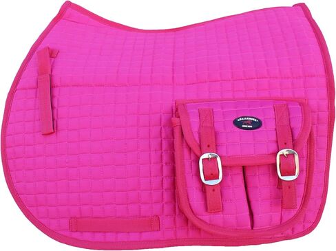 CHALLENGER Horse English Quilted All-Purpose Saddle Pad Hot Pink w/Pockets 72123 in Saudi Arabia
