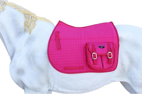 CHALLENGER Horse English Quilted All-Purpose Saddle Pad Hot Pink w/Pockets 72123 in Saudi Arabia