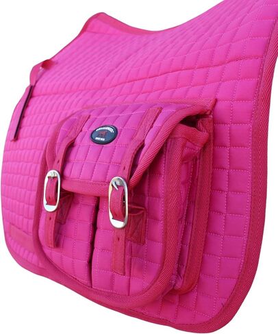CHALLENGER Horse English Quilted All-Purpose Saddle Pad Hot Pink w/Pockets 72123 in Saudi Arabia