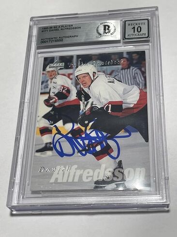 Daniel Alfredsson Signed Be A Player Senators Card IP Slabbed Beckett BAS a - Hockey Slabbed Autographed Rookie Cards in Saudi Arabia
