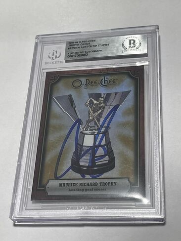 Auston Matthews Signed Maurice Richard Trophy Card IP Slabbed Beckett BAS a - Hockey Slabbed Autographed Rookie Cards in Kuwait