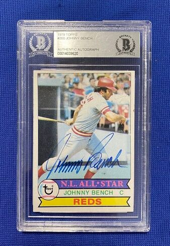 1979 توبس جوني بينش سينسيناتي إس إن إل كل النجوم #200 أوتوجراف بيكيت - بطاقات البيسبول الموقعة in Kuwait