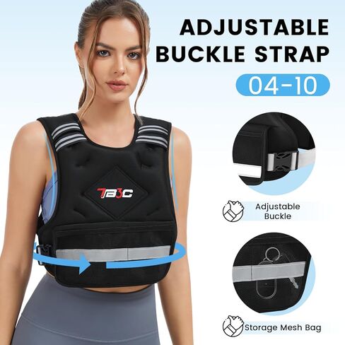 Adjustable Weighted Vest for Women - 04-10lb/11-20lb/20-32lb Vest with 6 Ironsand Weights for Strength Training,Body Weight Vest Exercise Set for Running, Walking and Home Workouts in Kuwait