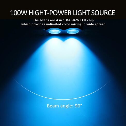 أضواء COB Par، أضواء المسرح Blinder، 100W RGBW LED COB Par Light، DMX/Master-Slave DJ يمكن أن تضيء الإضاءة العلوية، إضاءة المسرح Blinder & Strobe لعرض مسرح حفلات الزفاف في الكنيسة in Kuwait