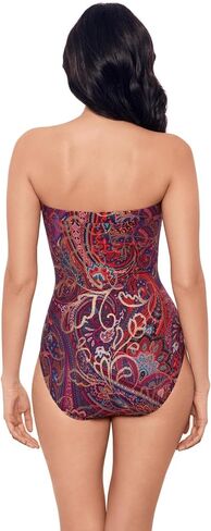 ملابس سباحة نسائية من Miraclesuit Dynasty Avanti Bandeau Underwire حمالة صدر قطعة واحدة، متعدد الألوان، 12 in Saudi Arabia