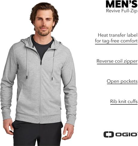 OGIO للجنسين إحياء الرمز البريدي الكامل | سترة بغطاء للرأس بسحاب مزدوج للرجال والنساء، سترة خفيفة الوزن مع غطاء رأس بثلاثة ألواح in Saudi Arabia