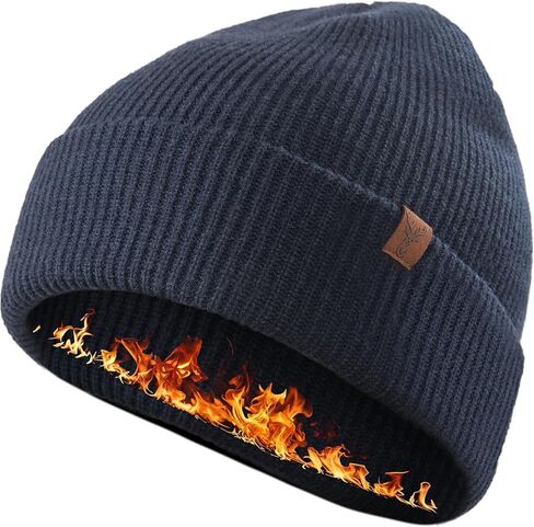 TRENDOUX Winter Hat for Men Women: Warm Thick Stocking Cap Merino Wool Knit Cuffed Beanie Unisex Soft Skull Cap in Kuwait