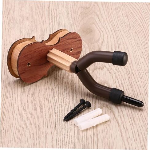 Sosoport Violin Wall Mount Hanger Durable Red Wood Finish with Protective Padding Easy to Install for Home Studio Use for Violins and Violas Enhances Decor in Saudi Arabia