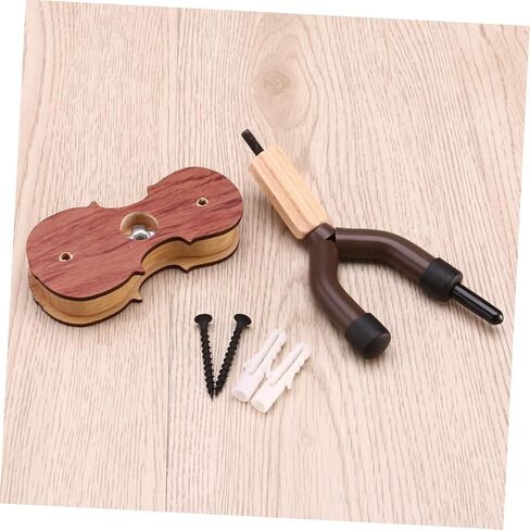 Sosoport Violin Wall Mount Hanger Durable Red Wood Finish with Protective Padding Easy to Install for Home Studio Use for Violins and Violas Enhances Decor in Saudi Arabia