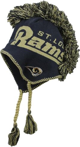 قبعة سانت لويس رامز NFL Big Boys Mohawk Tassel Knit Hat، Navy in Saudi Arabia