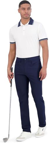بنطال Ben Sherman الرجالي عالي الأداء للجولف - بنطال كاجوال مطاطي بأربعة اتجاهات، سريع الجفاف، مقاوم للتجاعيد، حزام خصر in Saudi Arabia