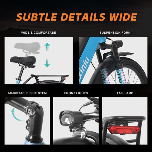 Electric Bike for Adults, 26 Inch Step Through Electric Bike, 36V 13Ah UL Removable Battery Up to 50Miles Peak 1000W, 22Mph Commuter Women Ebike Bicycles Beach Snow in Saudi Arabia