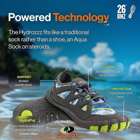 جوارب Bonezzz Hydrozzz Aqua - أحذية مائية عالية الأداء مع قبضة HydroPro ومريحة ZZZGel - خفيفة الوزن وسريعة الجفاف للتجديف بالكاياك وركوب الرمث ومعدات الشاطئ in Kuwait