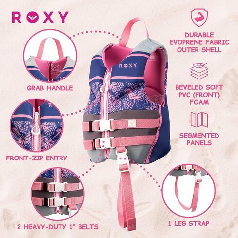 ROXY Life Vest for Youth/Kid/Infant, USCG and Transport Canada Approved PFD, Evoprene CGA Life Jacket for Boating Kayaking Pool Swimming Water Sports in Saudi Arabia