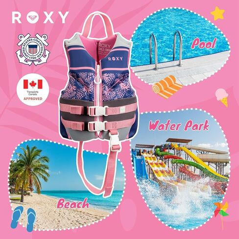 ROXY Life Vest for Youth/Kid/Infant, USCG and Transport Canada Approved PFD, Evoprene CGA Life Jacket for Boating Kayaking Pool Swimming Water Sports in Saudi Arabia