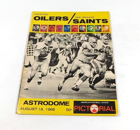 1968 New Orleans Saints at Houston Oilers AFL Football Program 8-18-68 - NFL Programs in Saudi Arabia