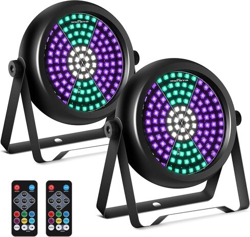 ضوء ستروب للحفلات، 30 وات 126 مصباح LED RGB+W+UV 5IN1 أضواء ستروب للحفلات DJ Par يمكن أن تضيء مع جهاز التحكم عن بعد في الصوت المنشط والتحكم في السرعة DJ Uplights لحفلات أعياد الميلاد ومهرجان الهالوين in Kuwait