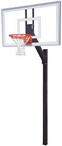 First Team Legacy Nitro Steel-Glass In Ground Fixed Height Basketball System44; Black in Saudi Arabia