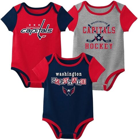 بدلة قطعة واحدة للأطفال حديثي الولادة/الرضع مكونة من 3 قطع بشعار الفريق من Outerstuff Washington Capitals in Saudi Arabia
