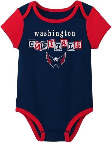 بدلة قطعة واحدة للأطفال حديثي الولادة/الرضع مكونة من 3 قطع بشعار الفريق من Outerstuff Washington Capitals in Saudi Arabia