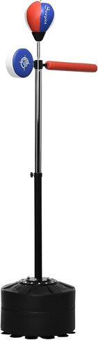 Soozier Free Standing Boxing Bag with Stand, Punching Speed Bag Reaction Bar Challenge with Suction Cups, 64-81in Adjustable Height for Teenagers and Adults in Saudi Arabia